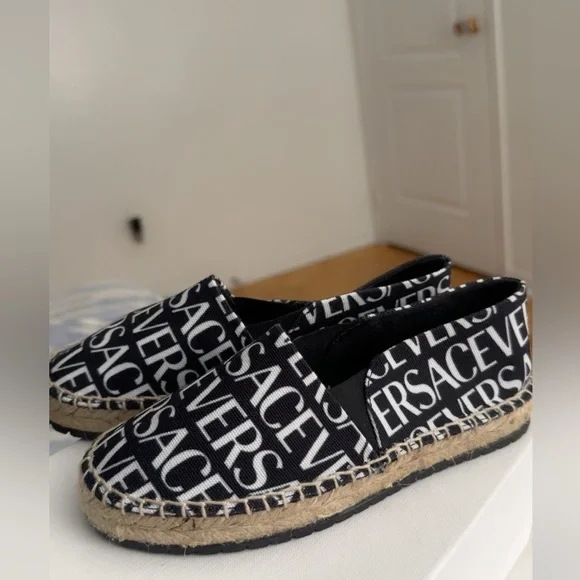 Versace Black and White Espadrilles - Picture 2 of 3